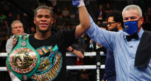 Devin Haney defended his WBC Lightweight world title with a unanimous decision win over Jorge Linares in Las Vegas on Saturday Photo Credit: Ed Mulholland/Matchroom