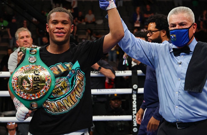 Devin Haney defended his WBC Lightweight world title with a unanimous decision win over Jorge Linares in Las Vegas on Saturday Photo Credit: Ed Mulholland/Matchroom