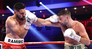 Josh Taylor battled past Jose Ramirez to become undisputed Super Lightweight champion in Las Vegas Photo Credit: Mikey Williams/Top Rank via Getty Images