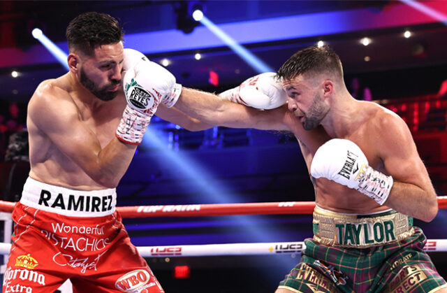 Josh Taylor battled past Jose Ramirez to become undisputed Super Lightweight champion in Las Vegas Photo Credit: Mikey Williams/Top Rank via Getty Images