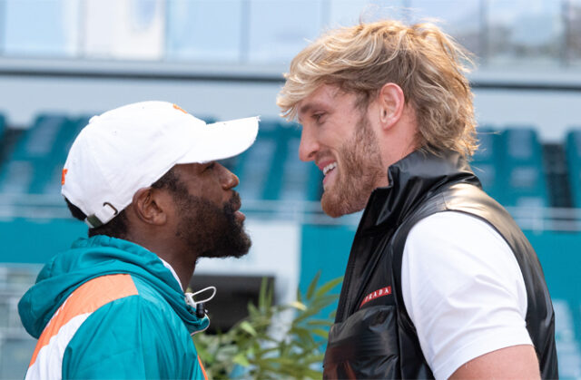 Floyd Mayweather meets Logan Paul in an exhibition on June 6 in Miami Photo Credit: proboxing-fans.com