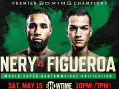 Luis Nery and Brandon Figueroa clash in a Super Bantamweight world title unification in California on Saturday
