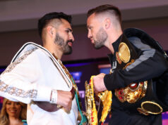 Jose Ramirez and Josh Taylor clash for all the belts at 140lbs in Las Vegas on Saturday night Photo Credit: Mikey Williams/Top Rank via Getty Images