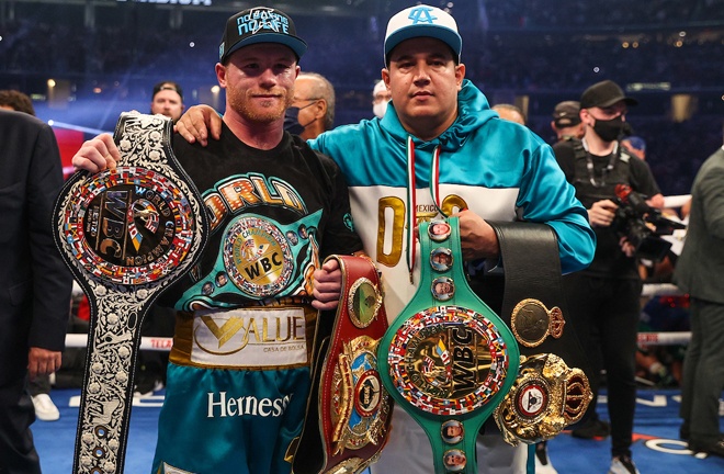 Canelo now holds three of the four major world titles at 168lbs Photo Credit: Ed Mulholland/Matchroom