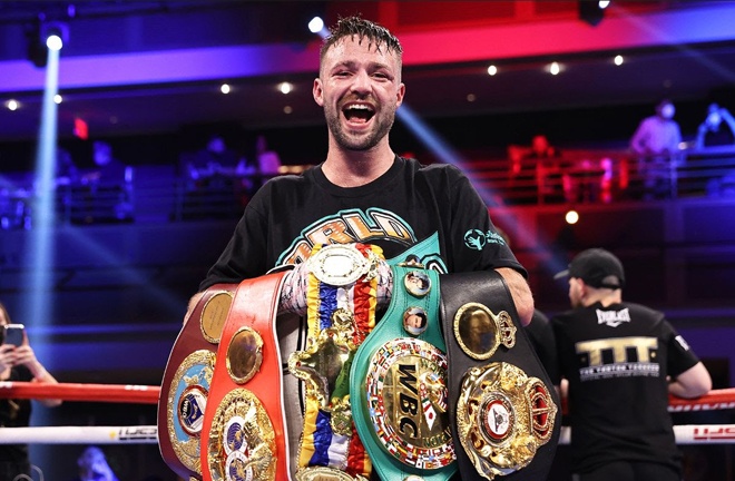 Taylor is the first Briton to hold all four major belts simultaneously Photo Credit: Mikey Williams/Top Rank via Getty Images