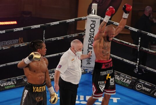 Trainer Pat Barrett says he'd be more interested in Lyndon Arthur and Anthony Yarde meeting again for a world title Photo Credit: Round ‘N’ Bout Media/Queensberry Promotions