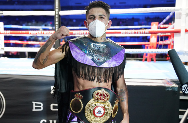 Barrios' WBA 'Regular' Super Lightweight title is at stake Photo Credit: Sean Michael Ham/Mayweather Promotions