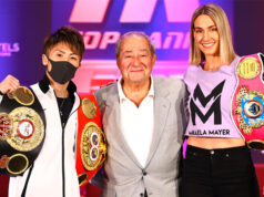 Inoue and Mayer were both victorious last night in Las Vegas. Photo Credit: Bob Arum / Top Rank