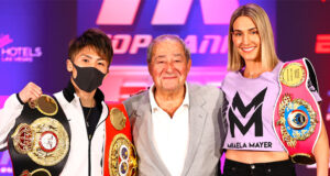 Inoue and Mayer were both victorious last night in Las Vegas. Photo Credit: Bob Arum / Top Rank