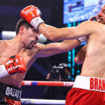 Zhanibek Alimkhanuly beat former Middleweight world champion, Rob Brant Photo Credit: Mikey Williams/Top Rank via Getty Images