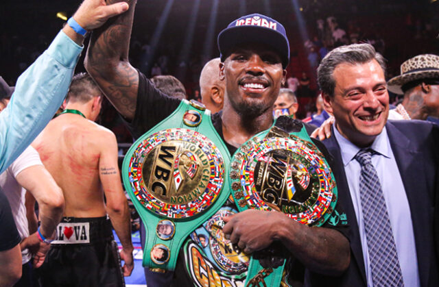 Jermall Charlo successfully defended his WBC Middleweight world title for a fourth time in Houston on Saturday Photo Credit: Leo Wilson / Premier Boxing Champions