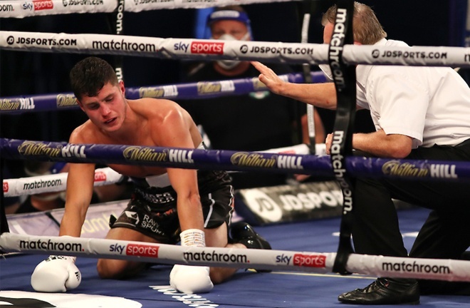 Laws was knocked down three times against Charlton Photo Credit: Mark Robinson/Matchroom Boxing