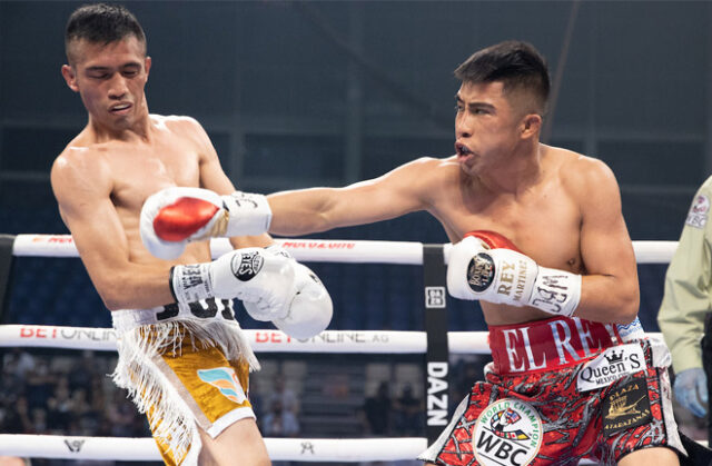 Julio Cesar Martinez overcame Joel Cordova to retain his WBC Flyweight crown Photo Credit: Ed Mulholland/Matchroom