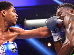 Shakur Stevenson claims the interim WBO Super Featherweight title after dominating all 12 rounds against Jeremia Nakathila.