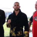 Saunders says his father (far right) will play a key role in whether he returns to the ring Photo Credit: Ed Mulholland/Matchroom