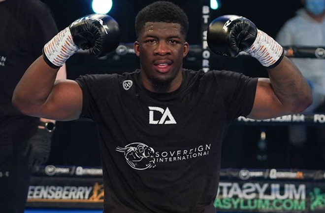 Big-punching Heavyweight, David Adeleye returns on the bill Photo Credit: Queensberry Promotions