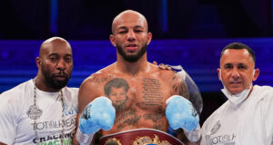 Lyndon Arthur celebrates with his team after beating Davide Faraci at the Royal Albert Hall Photo Credit: Round 'N' Bout Media/Queensberry Promotions