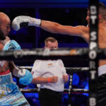 Faraci remained competitive throughout the fight Photo Credit: Round ‘N’ Bout Media/Queensberry Promotions