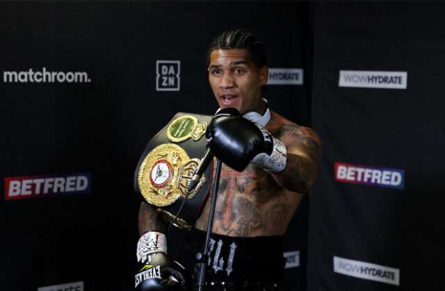 Conor Benn has world title ambitions ahead of his showdown against Adrian Granados on Saturday Photo Credit: Mark Robinson/Matchroom Boxing