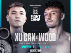Xu Can defends his WBA 'Regular' featherweight world title against Leigh Wood at Matchroom's Fight on Saturday