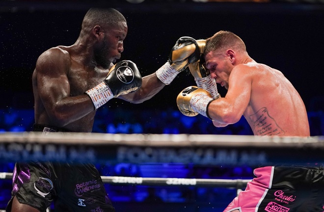 Ekow Essuman inflicted a first stoppage defeat on Chris Jenkins Photo Credit: Queensberry Promotions