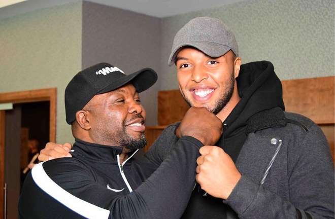 Fox alongside father and trainer Don Charles Photo Credit: Instagram @gfoxboxing