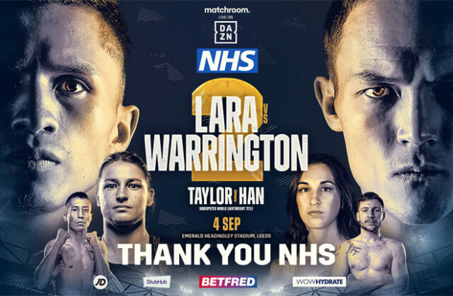 Matchroom have announced they will donate 200 tickets to the NHS for Josh Warrington's rematch with Mauricio Lara on September 4th