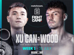 Xu Can will defend his WBA 'Regular' Featherweight world title against Leigh Wood on July 31st