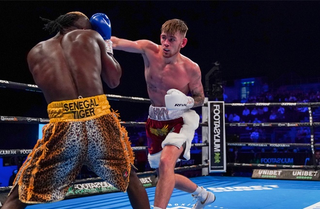 Ethan James won against Matar Sambou. Photo Credit: Frank Warren / Queensberry Promotions.