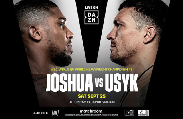 Anthony Joshua's world heavyweight title defence against Oleksandr Usyk will be broadcast in over 170 countries on DAZN Anthony Joshua's world heavyweight title defence against Oleksandr Usyk will be broadcast in over 170 countries on DAZN