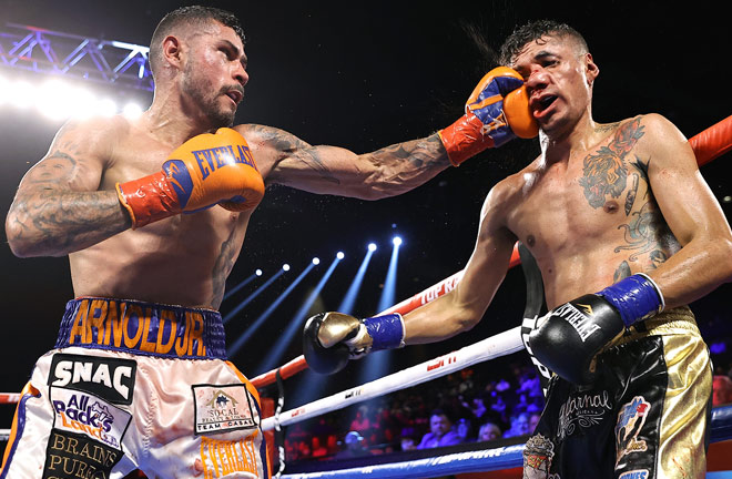 Super Lightweight Arnold Barboza Jr extended his unbeaten record with victory over Antonio Moran Photo Credit: Mikey Williams/Top Rank via Getty Images