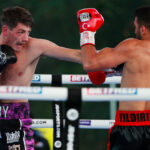 Little Lever’s Meat Cleaver outpoints Yildirim 100-90, 98-92, 97-93. Photo Credit: Matchroom Boxing.