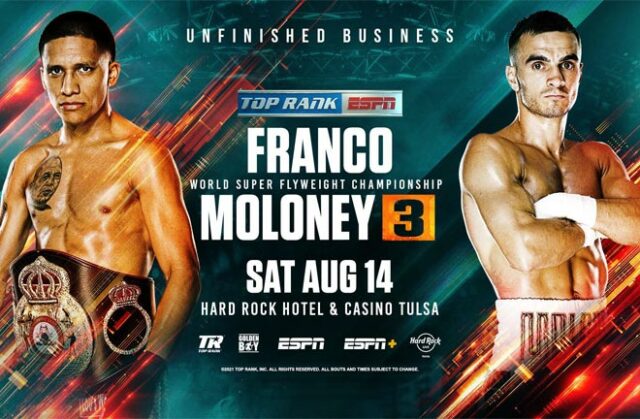 Joshua Franco and Andrew Moloney meet for the third time in Tulsa on Saturday night