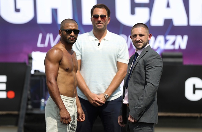 Kid Galahad clashes with Jazza Dickens in rematch for the IBF featherweight world title at Fight Camp on Saturday night Photo Credit: Mark Robinson/Matchroom Boxing