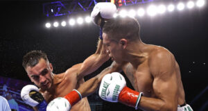 Joshua Franco beat Andrew Moloney by unanimous decision in their trilogy in Tulsa on Saturday Photo Credit: Mikey Williams/Top Rank via Getty Images