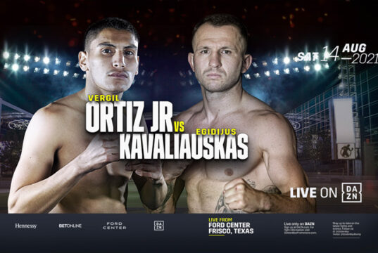 Vergil Ortiz Jr puts his undefeated record on the line against Egidijus Kavaliauskas in Texas on Saturday
