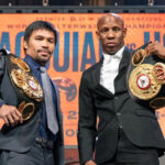 Manny Pacquiao and Yordenis Ugas pictured at Wednesday’s press conference Photo Credit: Ryan Hafey/Premier Boxing Champions