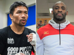 Manny Pacquiao faces WBA welterweight champion, Yordenis Ugas in Las Vegas on Saturday Photo Credit: Ryan Hafey/ Premier Boxing Champions/Team Ugas