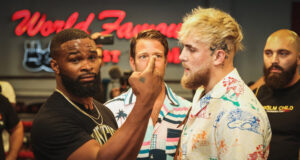 Jake Paul meets ex-UFC welterweight champion, Tyron Woodley in Cleveland on Sunday Photo Credit: Amanda Westcott/SHOWTIME