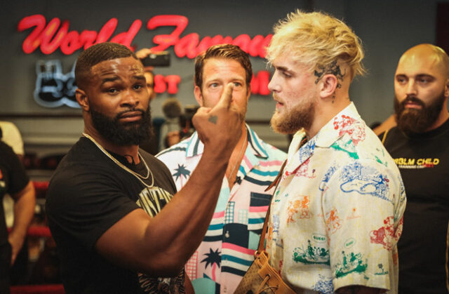 Jake Paul meets ex-UFC welterweight champion, Tyron Woodley in Cleveland on Sunday Photo Credit: Amanda Westcott/SHOWTIME Jake Paul meets ex-UFC welterweight champion, Tyron Woodley in Cleveland on Sunday Photo Credit: Amanda Westcott/SHOWTIME
