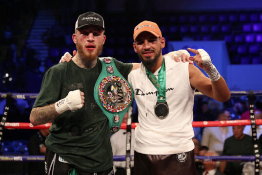 Sam Eggington retained his WBC silver middleweight title seeing off unbeaten Bilel Jkitou via split decision. Photo Credit: Hennessy Sports (Twitter)