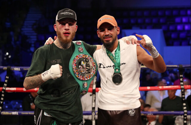 Sam Eggington retained his WBC silver middleweight title seeing off unbeaten Bilel Jkitou via split decision. Photo Credit: Hennessy Sports (Twitter)