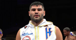 Light-work for Filip Hrgovic as he put in a 5-star performance against Marko Radonjic forcing him to retire after three one-sided rounds where he was dropped five times in total. Photo Credit: Matchroom Boxing