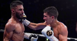 Two unbeaten prospects - Louie Lynn & Amin Jahenzab put it all on the line at the Copper Box Arena in London last night. Photo Credit: Frank Warren (Twitter).