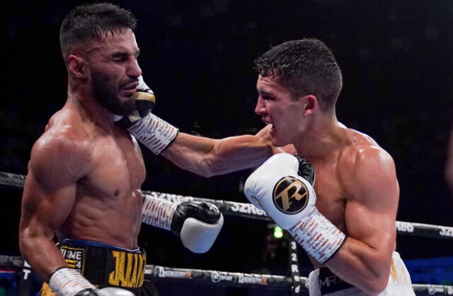 Two unbeaten prospects - Louie Lynn & Amin Jahenzab put it all on the line at the Copper Box Arena in London last night. Photo Credit: Frank Warren (Twitter).