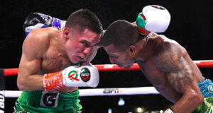 Oscar Valdez dug deep against Robson Conceição to show a heart of a champion and retain his WBC junior lightweight title. Photo Credit: Top Rank Boxing.