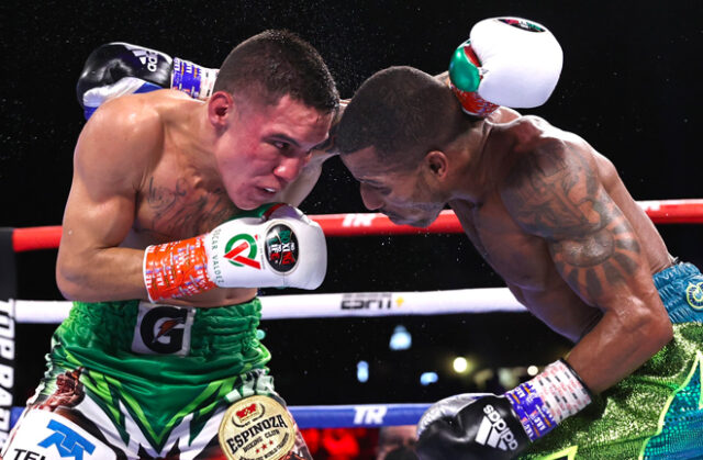 Oscar Valdez dug deep against Robson Conceição to show a heart of a champion and retain his WBC junior lightweight title. Photo Credit: Top Rank Boxing.