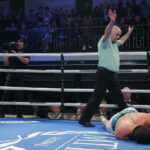 Juan Carlos Abreu took Kulakhmet’s WBC International super welterweight title with a seventh round knockout win. Photo Credit: MTK Global.