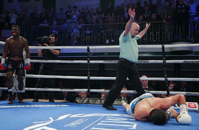 Juan Carlos Abreu took Kulakhmet’s WBC International super welterweight title with a seventh round knockout win. Photo Credit: MTK Global.