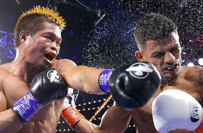 Jonas Sultan upsets Carlos Caraballo via Unanimous Decision in a back-and-forth firefight. Photo Credit: Top Rank Boxing (Twitter).